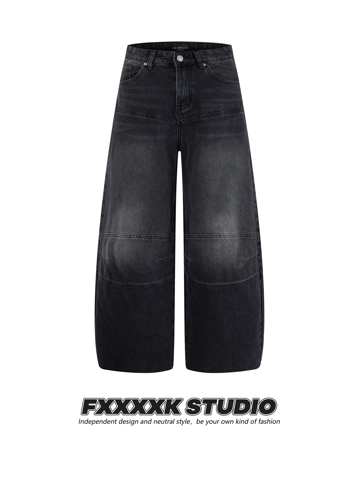 

Оригинальные джинсы FXK INS с модным дизайном и 3D-эффектом, широкие, прямого кроя, с длинными рваными краями, повседневные брюки для мужчин и женщин