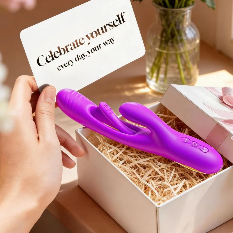 3-in-1 G Spot Stimulator: 14 Vibrations & 7 Flaps Massager, Purple Adult Pleasure Toy view 5