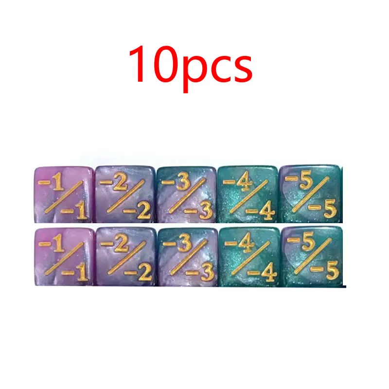 16mm 6 Side Dobbelstenen Tellers + 1 Kinderen Speelgoed Tellen Voor MTG De Verzamelkaart Gaming Token Loyaliteit gift 10 stks/zak