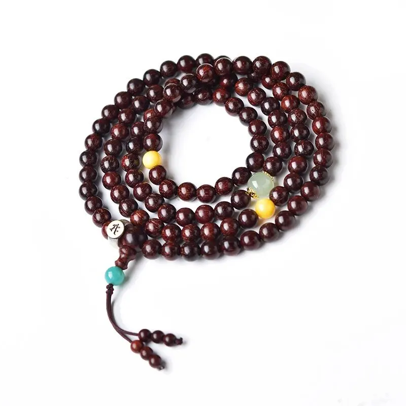 

Multi Wrap Sandalwood Zodiac Guardian Buddha Bracelet with Turquoise Beads for Men and Women Vintage Wooden Jewelry Gifts