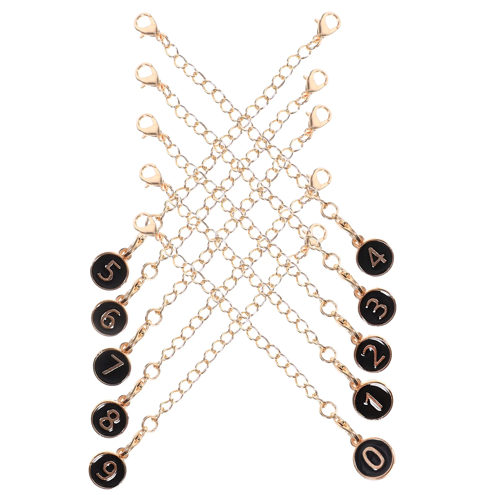 

10pcs Charms For Water Cup Handheld Water Bottle Pendant Hanging Metal Number Charm Bag Key Decoration Fashion Tumbler Cup