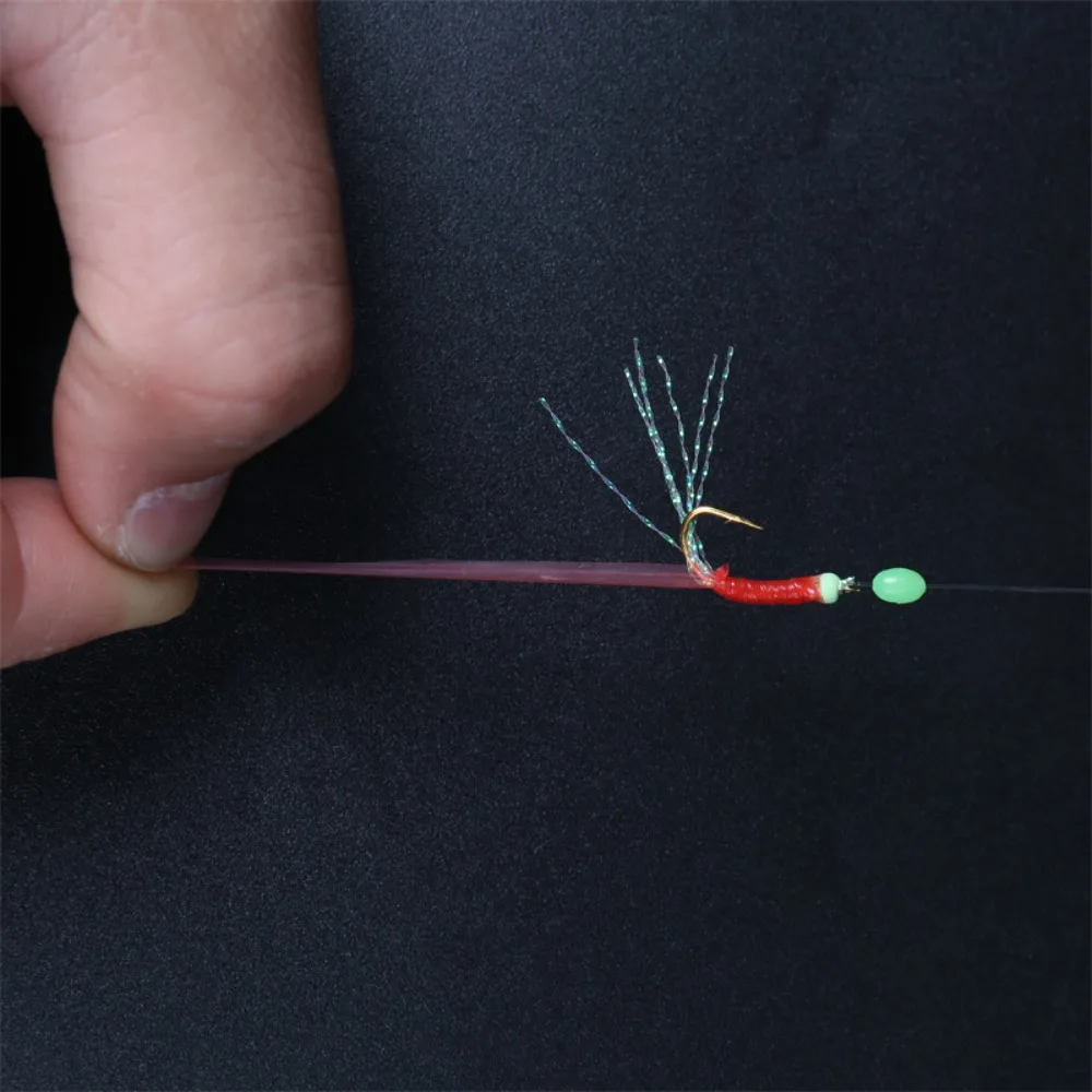 6 قطعة هوك سلسلة بيونيك المطاط مضيئة الفول المتذبذب Sabiki سلسلة هوك تلاعب إغراء الطعم معالجة لصيد الأسماك في البحر/المياه العذبة #5