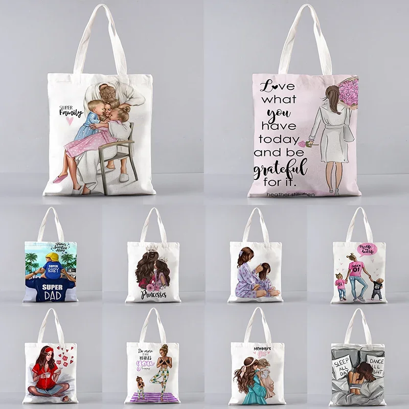 แม่เด็กพับผู้หญิงลำลองกระเป๋าถือ Eco Reusable Shopping กระเป๋าการ์ตูนน่ารัก Super Mama พิมพ์ Tote กระเป๋าเดินทางกระเป๋าสะพายไหล่