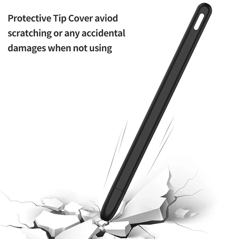 Capa protetora de silicone macio para caneta stylus, estojo portátil para apple pencil 2