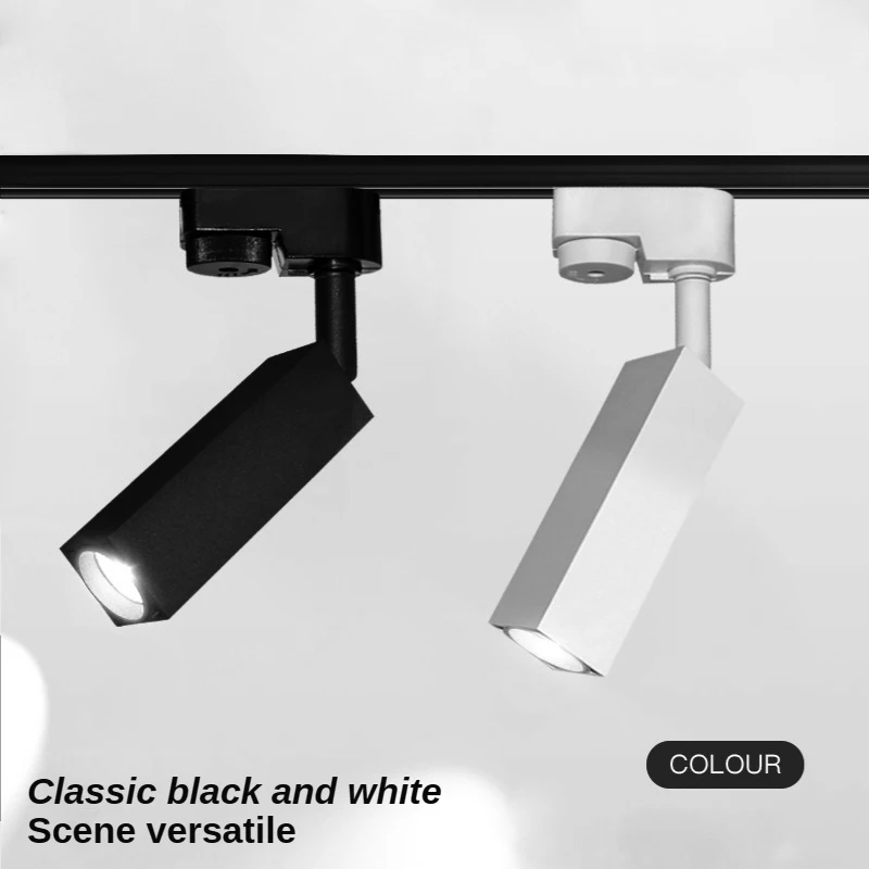 LED Track Light Ceiling Light Square Long Strip 90° Adjustable Angle Downlight Living Room Nordic Square Track Spotlight 220V