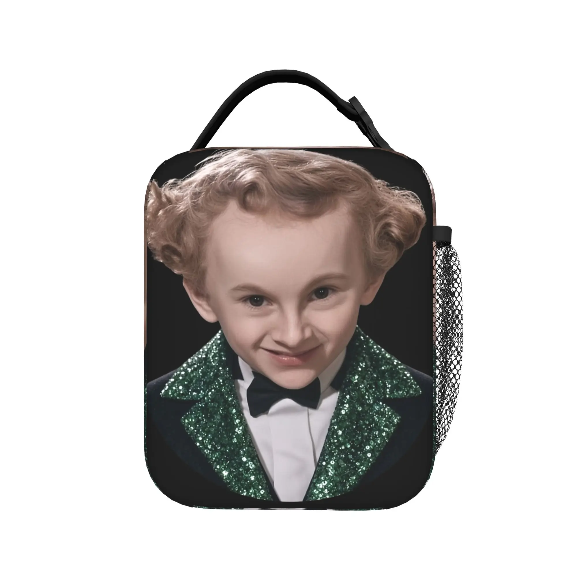 Rumpelstiltskin Face Sequin Smirk Meme Insulated Lunch Bag Cooler Bag Reusable,Meal Container  Tote Lunch Box Food Handbags Work