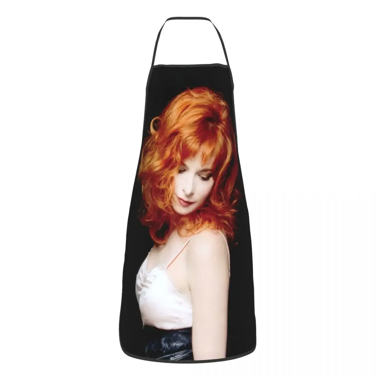 Unisex Beautiful Mylene Farmer Bib Apron Adult Women Men Chef Tablier Cuisine for Cooking Kitchen French Singer Baking