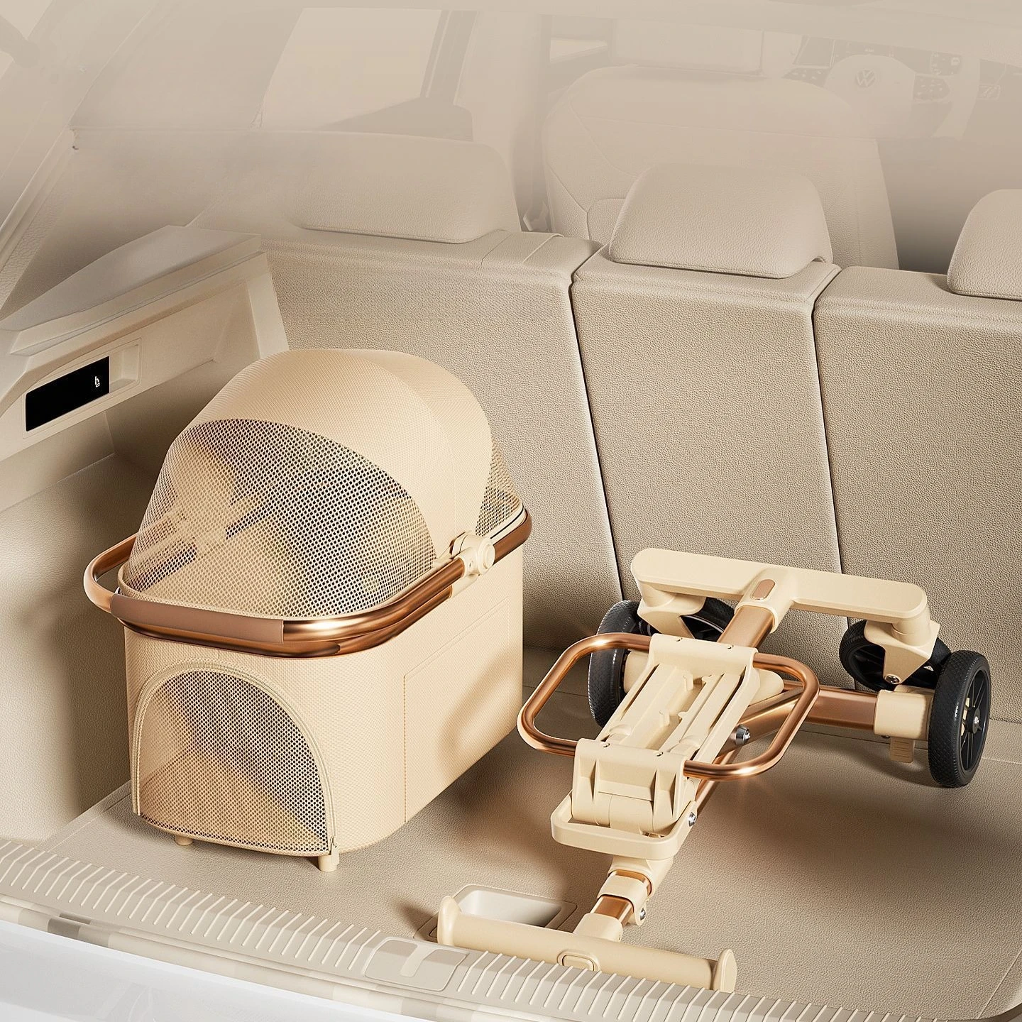 

3 in 1 Pet Stroller for 20LBS Dogs Cats with Detachable Carrier Foldable Pet Travel Carrier for Car Seat Hand Carry Safe Outings