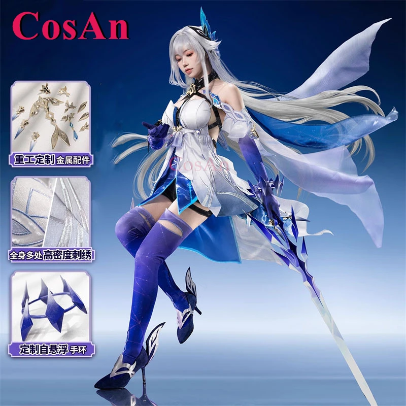 

CosAn Game Genshin Impact Skirk Cosplay Costumes Elegant Gorgeous Battle Uniforms Full Set Halloween Party Role Play Clothing