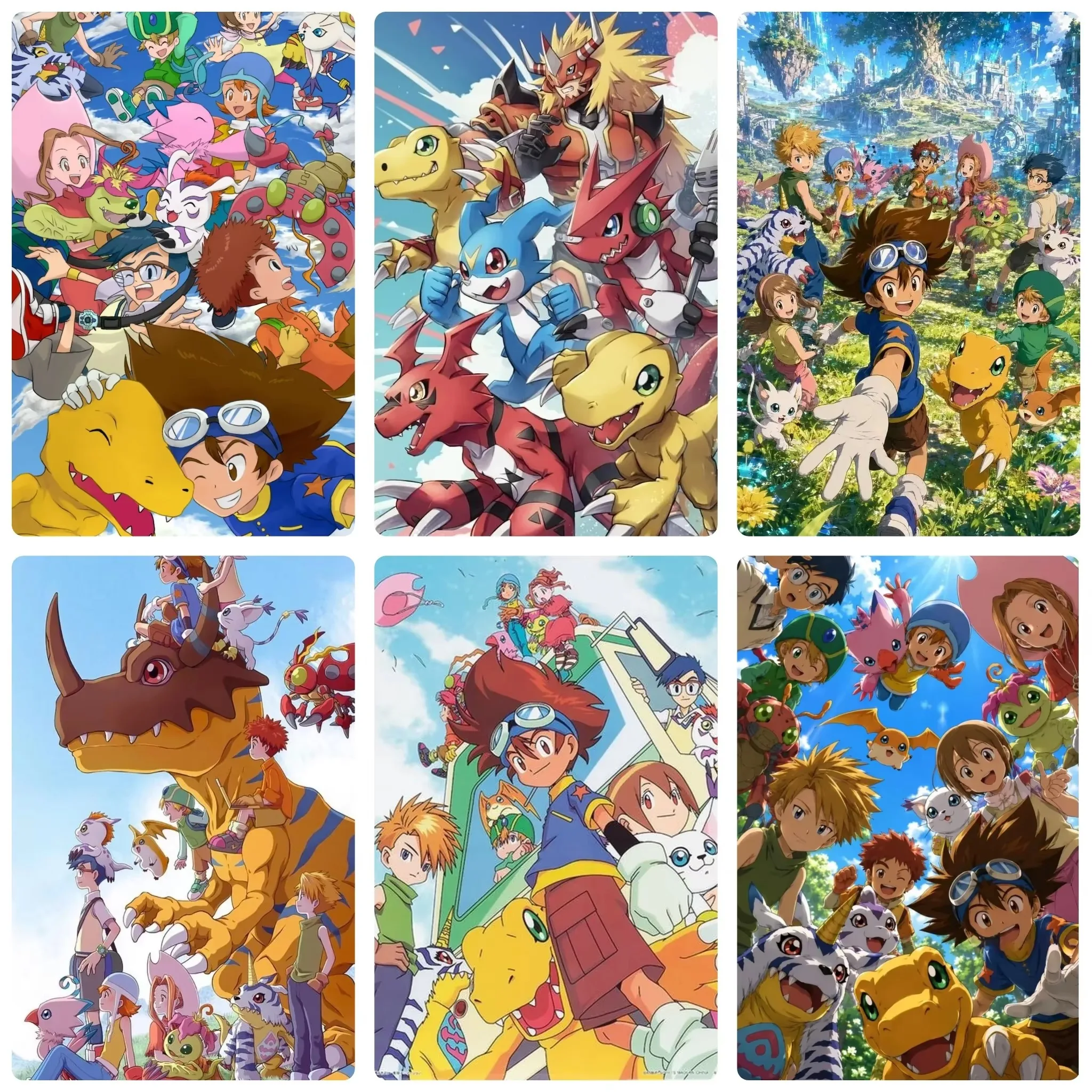 Anime Digimon Adventure 500/1000/1200/2000PCS No Frame Jigsaw Puzzle DigiDestined Digimon Character Image Family Game Present