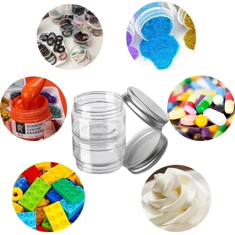 20/50Pcs 30/50/60/80/100/120ml Empty Plastic Clear Cosmetic Jars Travel Bottle Pot Food Storage Jar Makeup Container Sample Pot