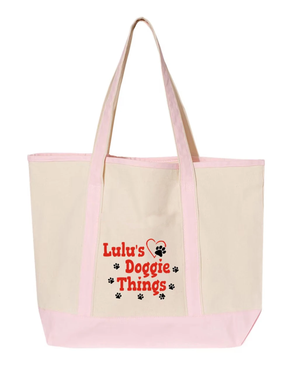 

Vintage Retro Canvas Tote Bag Custom Name Art Print Pet Parents Supermarket Bulk Grocery Pet Supply Mother's Day Gift