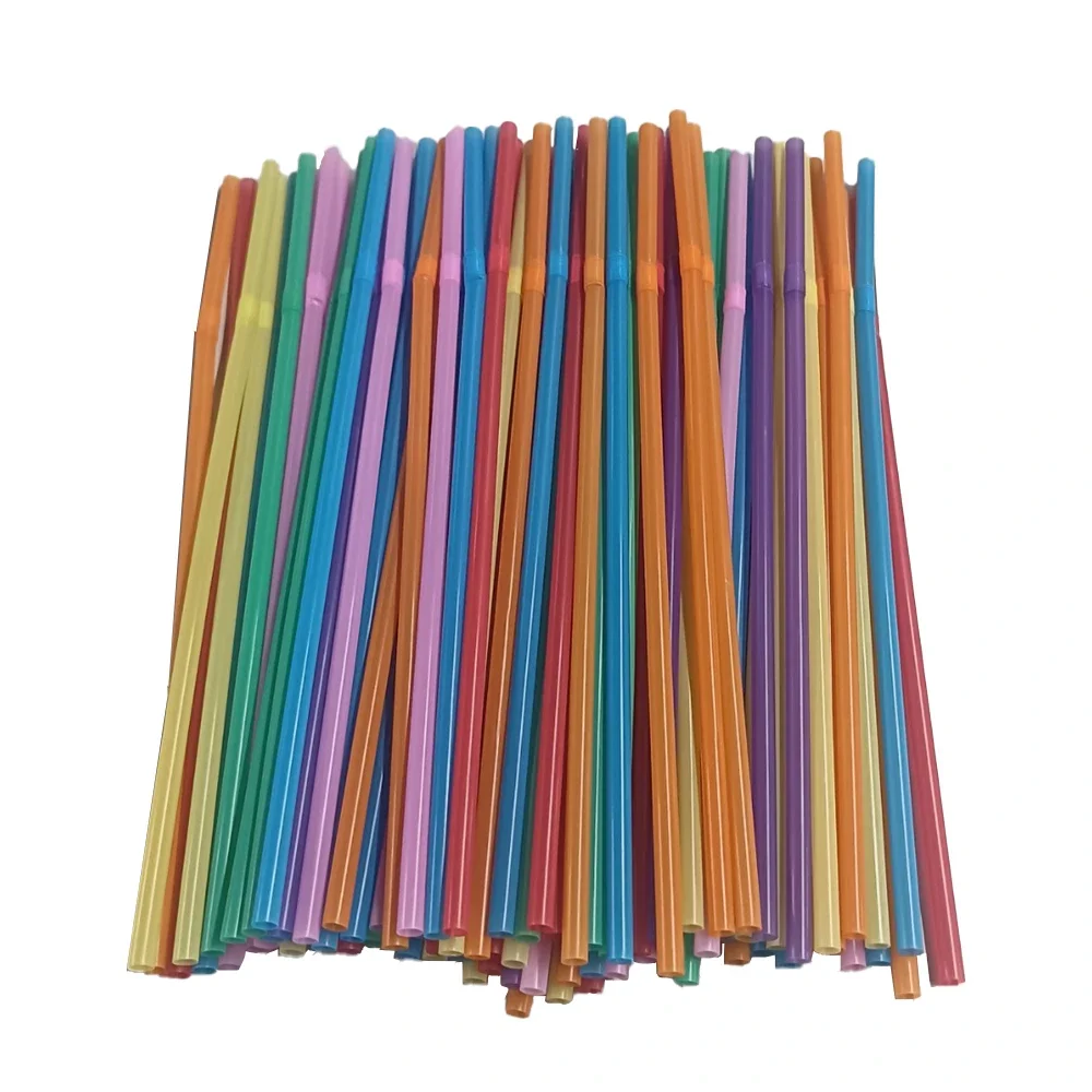 

100-1500PCS Colorful&Black Flexible Plastic Drinking Straws Milk Tea Bar Party Wedding Kitchen Beverage Straw Home Accessories
