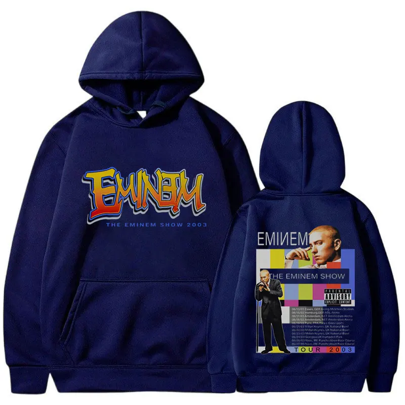 Rapper Eminem Hoodie Heren Hiphop Gothic Vintage Sweatshirts Y 2K Kleding Winter Oversized Streetwear Cool Fleece Pullover