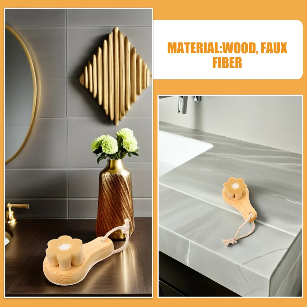 แปรงขัดหน้าแบบใช้มือ 2 ชิ้น ขนแปรงนุ่ม ขจัดสิวเสี้ยน อุปกรณ์ดูแลผิวหน้า