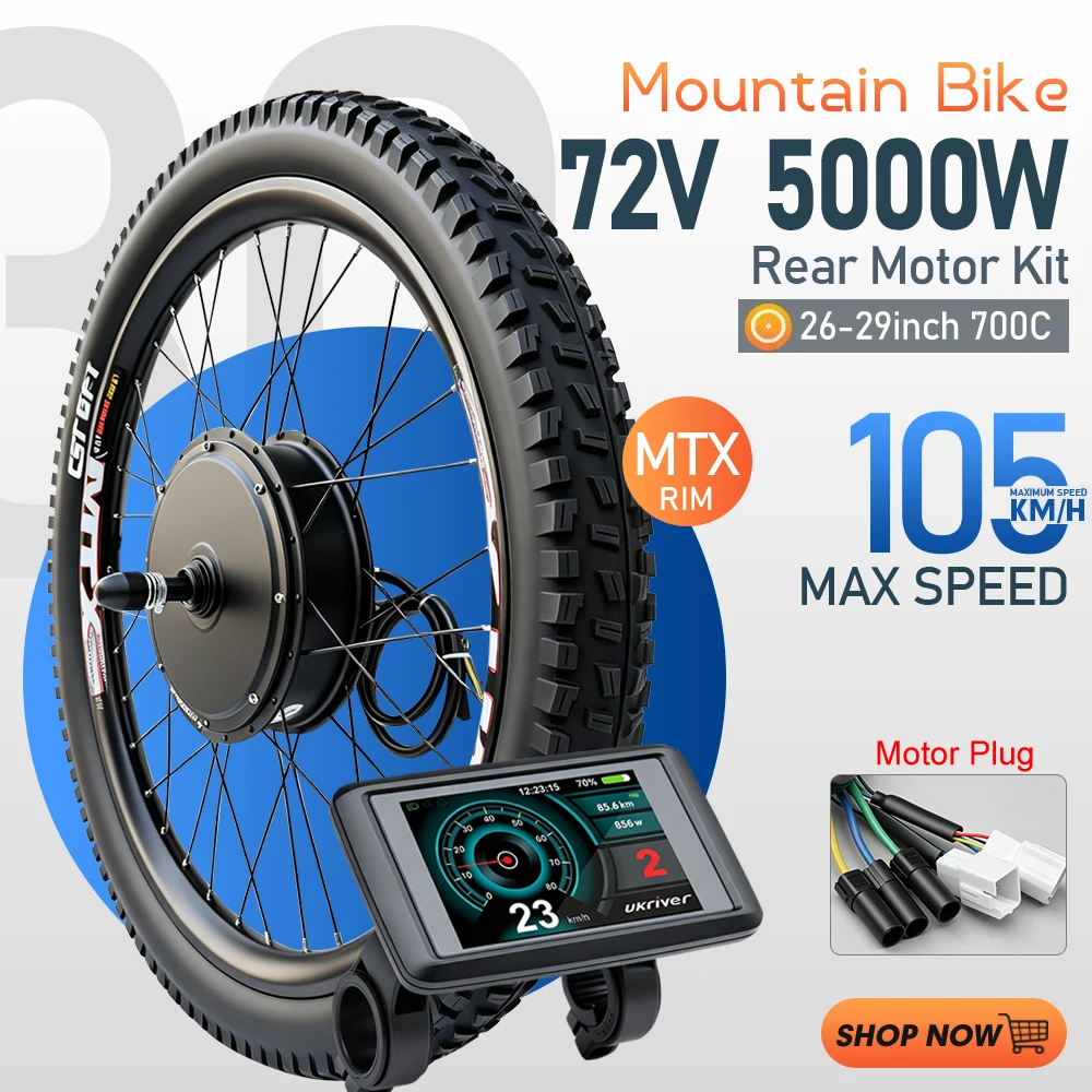 5000W Hub Motor Kit 72V - MTX Elektrische Fiets Ombouwset 72V 5000W