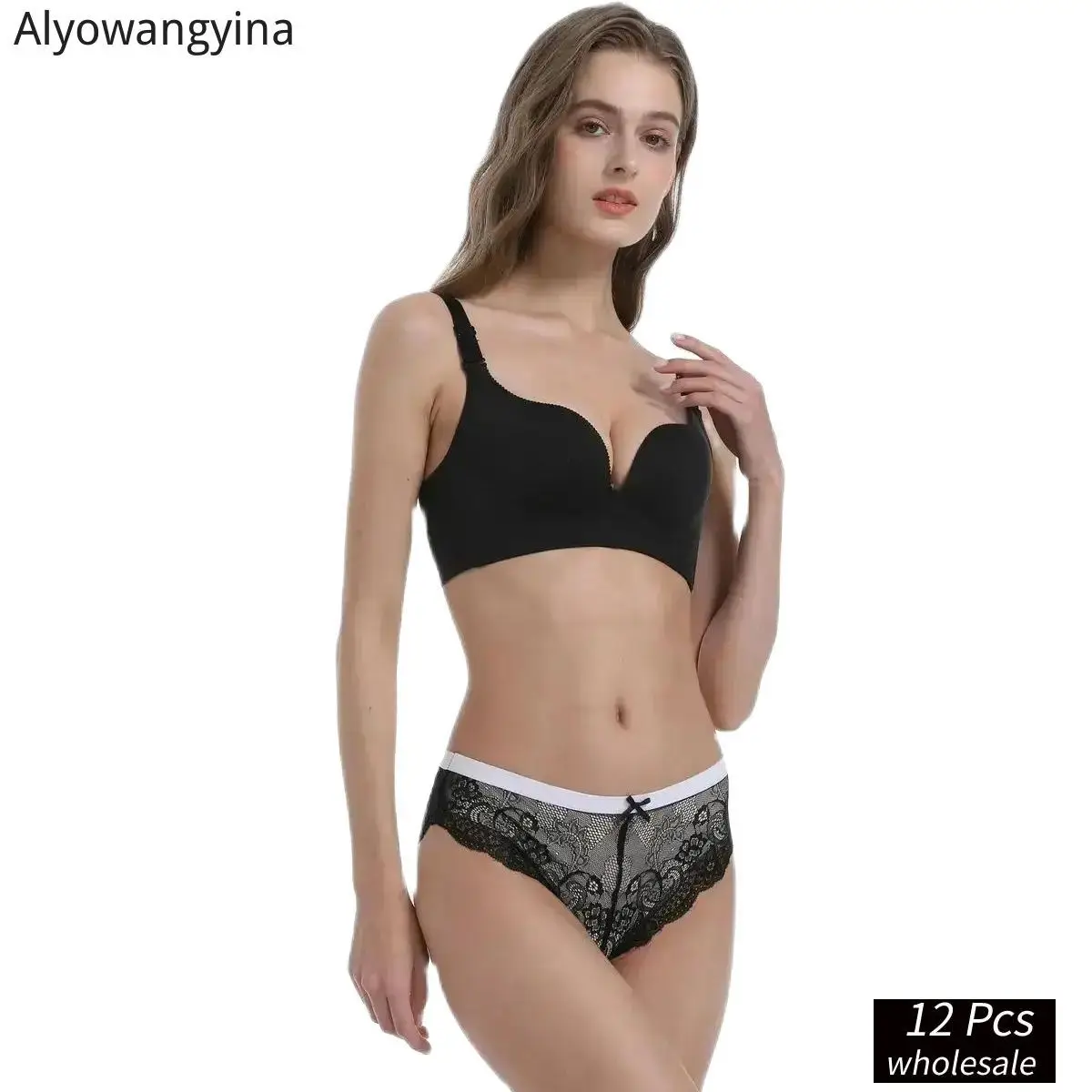 Alyowangyina 12pcs/lot Wholesale Fashion Woman Hollow Knickers Sexy Lace girls  Panties Low-rise see Briefs  #99499