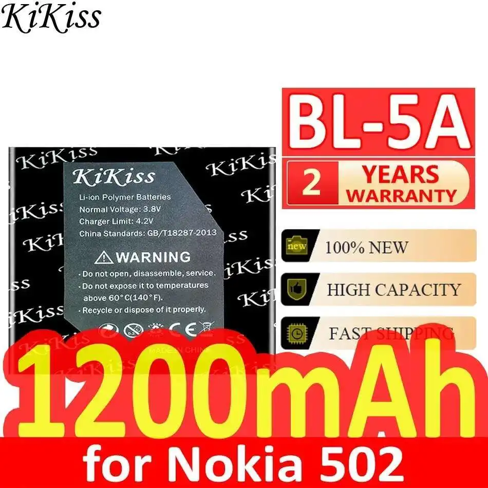 

Durable 1200mAh For Nokia Asha 502 Mqnlq Mobile Phone Battery BL-5A