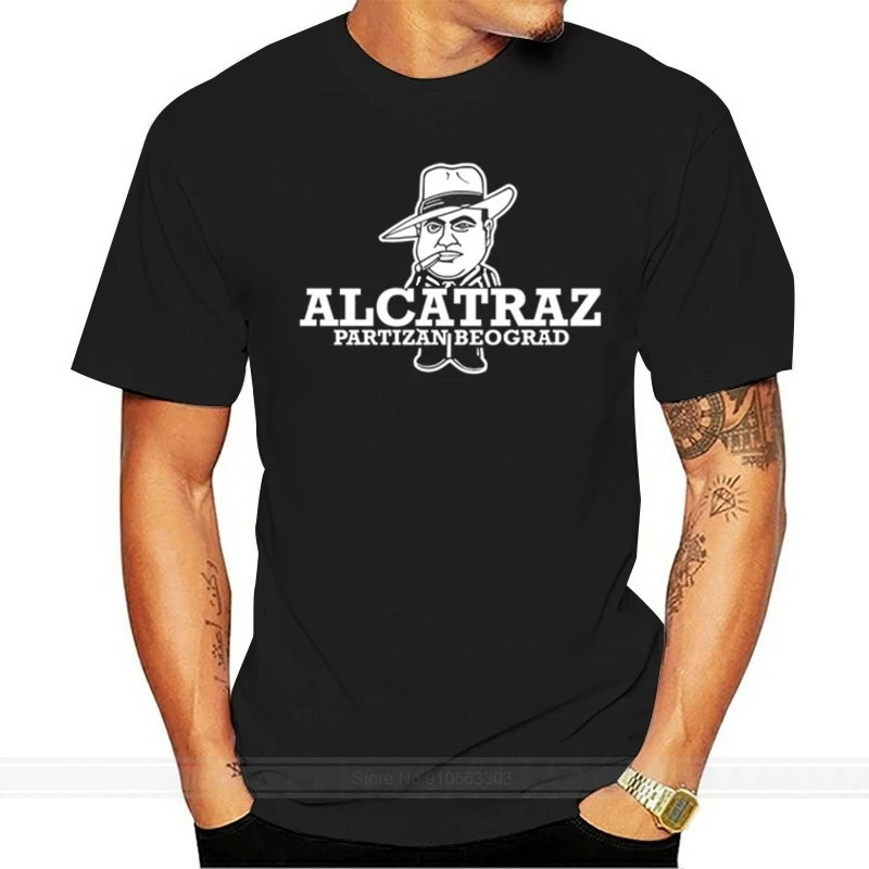 Fashion New Top Tees Tshirts Alcatraz T-Shirt Ultras Partizan Belgrade Beograd Grobari Summer Men Clothing