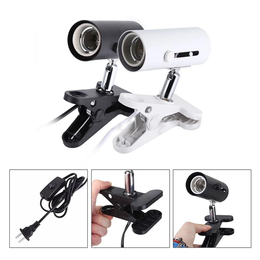 

Durable 220V Iron Reptile Lamp Holder Black Fully Adjustable 360 Degree Metal Clamp Basking Uvb Uva Heater