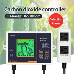 CO2 Monitor Controller Concentration Tester Carbon Dioxide Monitor NDIR Sensor CO2 Pressure Regulator Valve for Greenhouse