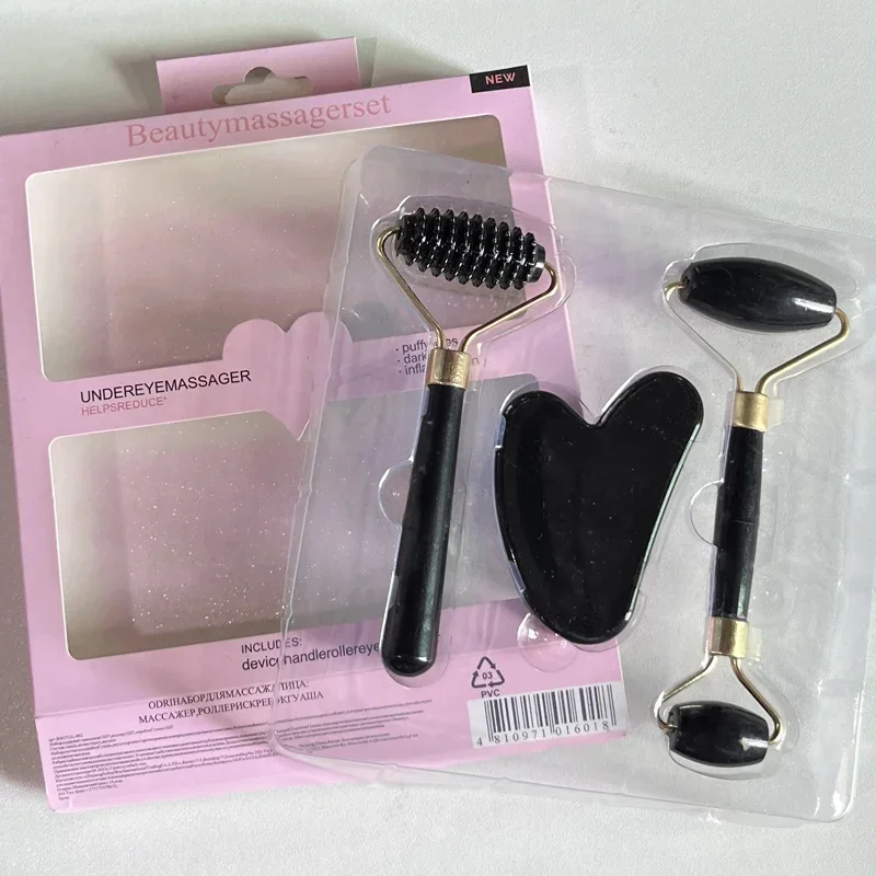 1박스 페이스 마사지 롤러 괄사 보드 레진 스크래퍼 주름 제거 마사지 롤러 얼굴 리프팅 바디 슬림 스킨 케어 세트