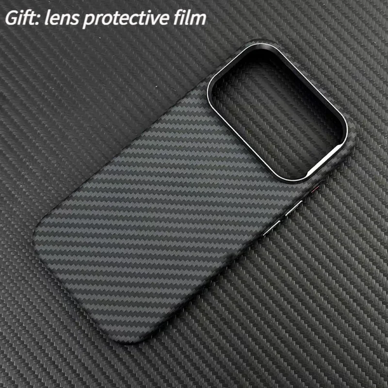 

Ultrathin Carbon Fiber Texture Armor Case for with Wireless Charging Hard Cover Alloy Lens Compatible with 17 17Pro Max 16 pro