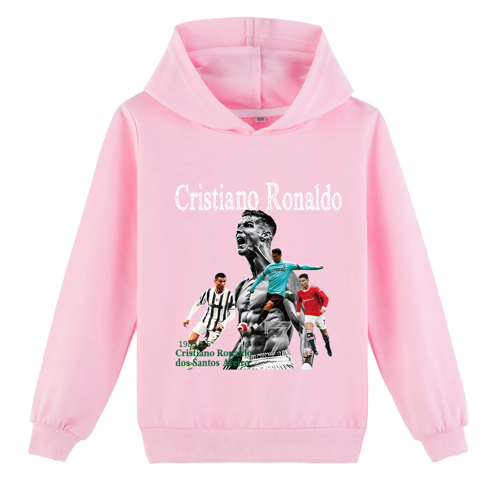 Teen Cris-tiano R-ronaldos Loose Sweatshirt Hooded Soft Tops,Little Kid Cotton Long Sleeve Hoodies for 2-14Y