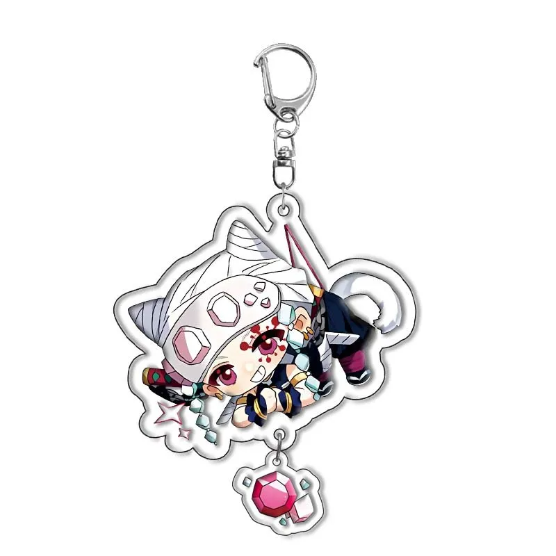 New Anime Keychains Keychain Tanjirou Kamado Nezuko Tomioka Giyuu Kimetsu No Yaiba Acrylic Key Ring Cute Funny Cartoon