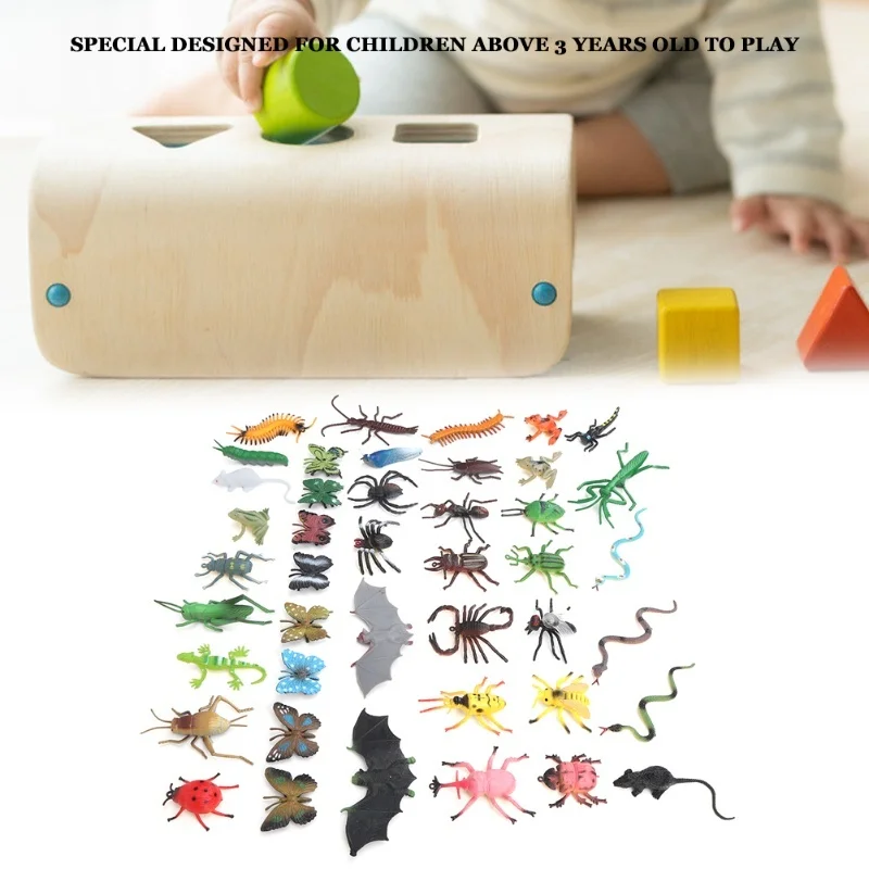 43pcs / Set Dinosaurs Insects Model Highly Simulation Children Education Model SetDinosaurs Model