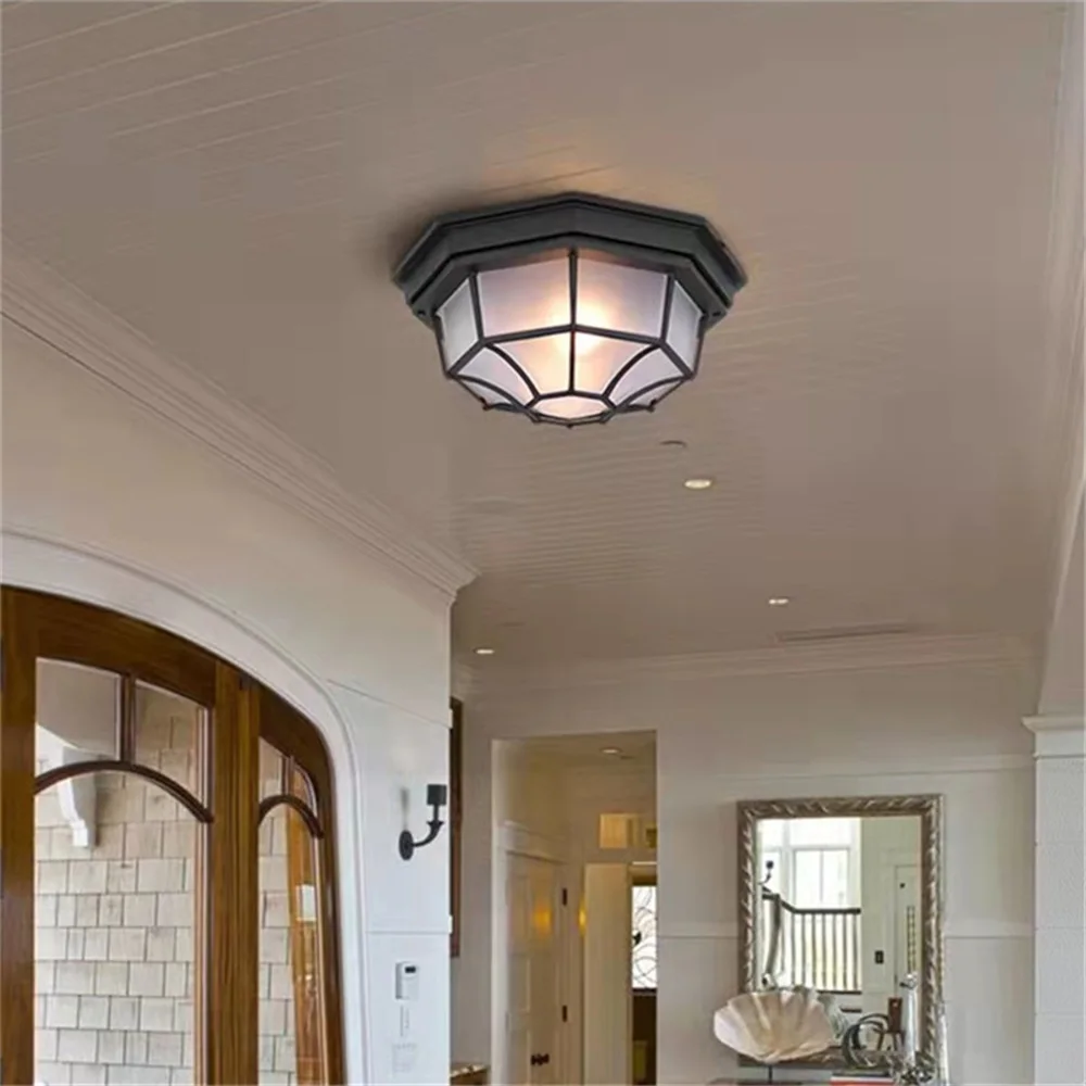 BERTH European Style Ceiling Light Outdoor Modern LED Lamp Waterproof for Home Corridor Decoration