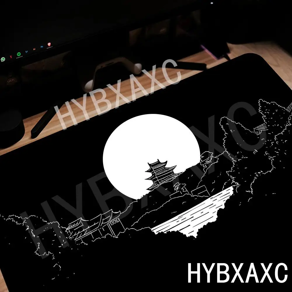 

HYBXAXC Oriental Sunset Temple Mouse Pad, Large Extended Desk Mat, Non-Slip Rubber Base for Office Asian Aesthetic Decor