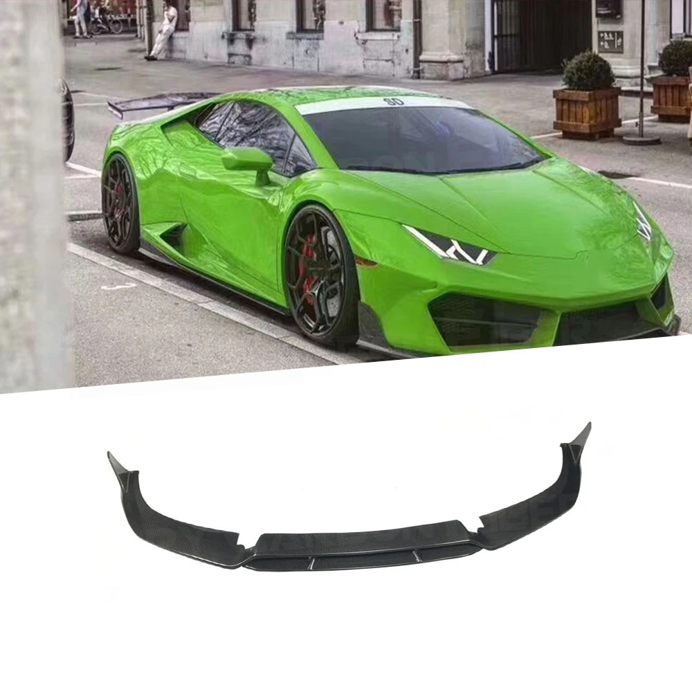 Dry Carbon Fiber Car Front Bumper Splitter Lip Body Kit Spoiler Diffuser Lip Case For Lamborghini LP580 LP610 Guard Car Styling