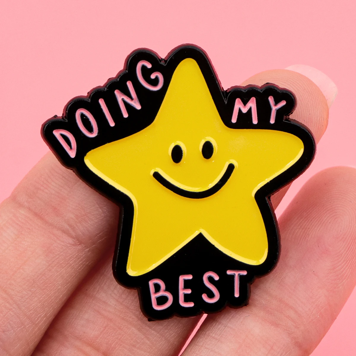 Funny Self Care Stars Enamel Pin Cute Motivational Quote Brooch for Backpacks Hats Unique Gift for Friends Fashion Jewelry view 2