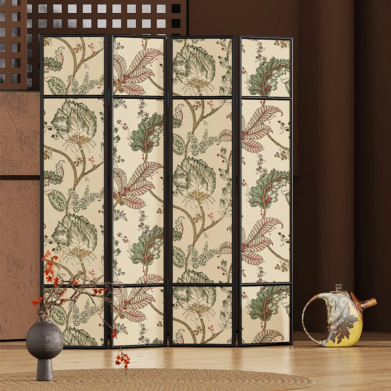 Solid wood screen partition living room entrance household shading bedroom bedside background wall movable folding screen