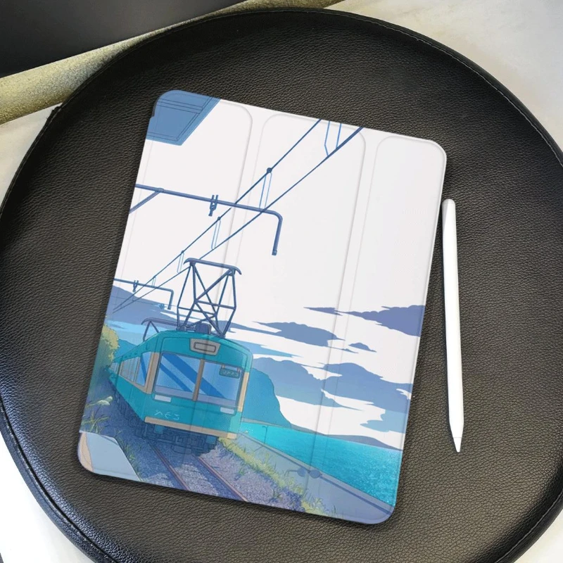 

Ipad Mini 6th Generation 2021 Seaside Blue Train Smart PU Case for IPad Air 4 10.9 2020 Air 5 IPad 10.2 8th 9th Gen 10th Funda