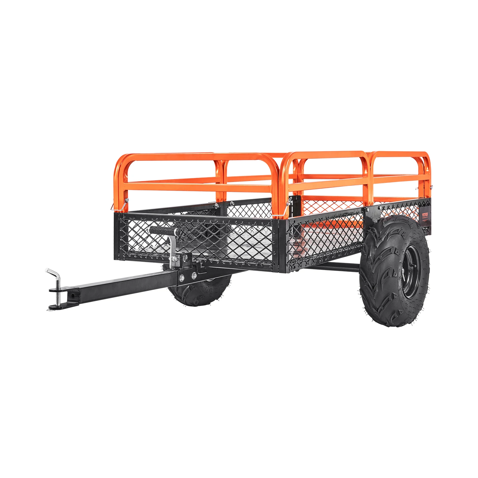 

SucceBuy Heavy Duty Steel ATV Dump Trailer Tow Behind Dump Cart Garden Trailer with Removable Sides and Tires for Mowers Tractor
