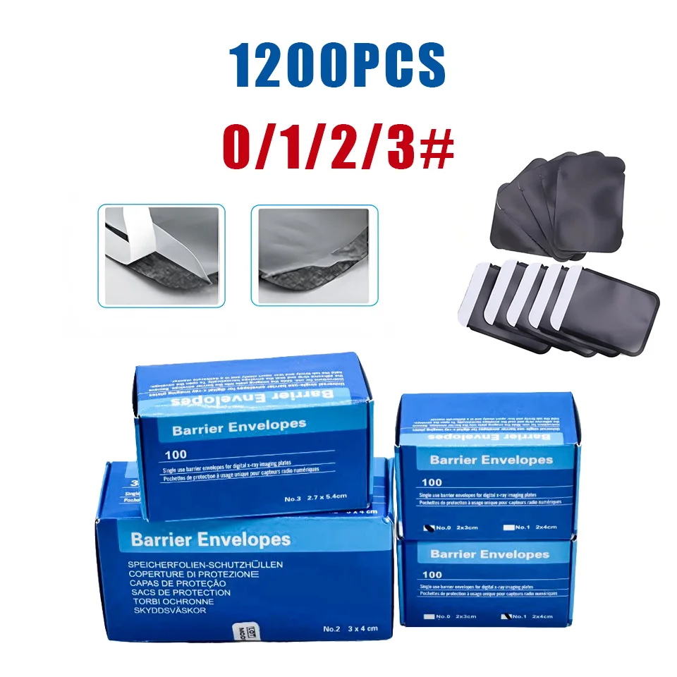1200 Pcs Dental Digital X Ray Barrier Envelopes Scanner Phosphor Plate Protective Bags Size 0 1 2 3 Disposable Cover Supply