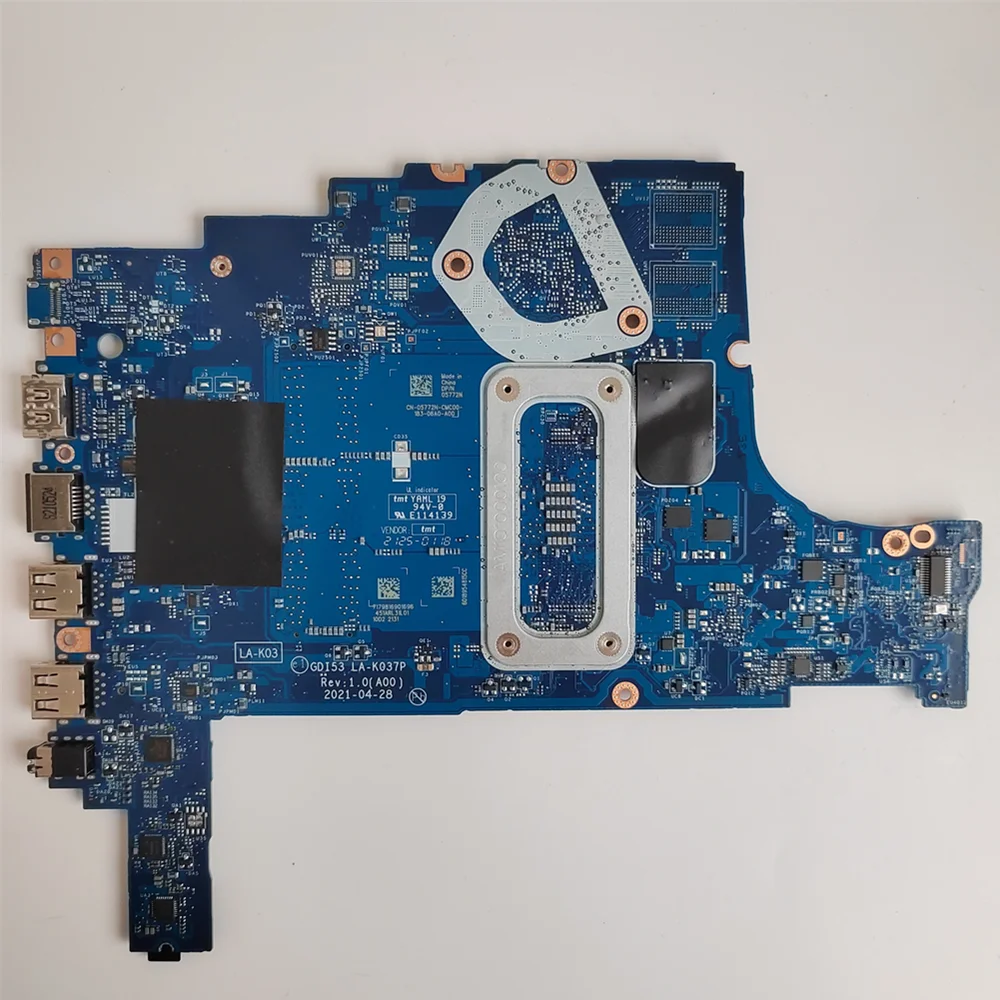 Imagem -02 - Placa-mãe La-k037p para Dell Inspiron 3505 Cpu r3 r5 r7 Cn05772n 5772n Nmtcx 0nmtcx Teste 100