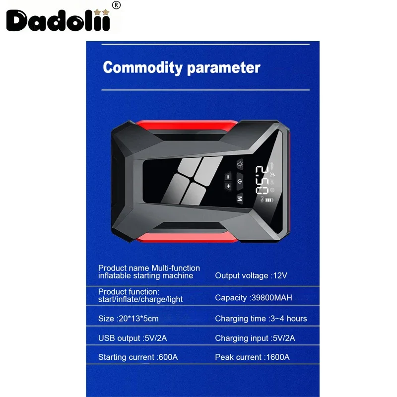 Auto Jump Starter Startapparaat Batterij Power Bank 12V38000mAh Jumpstarter Auto Buster Emergency Booster Autolader Jump Start