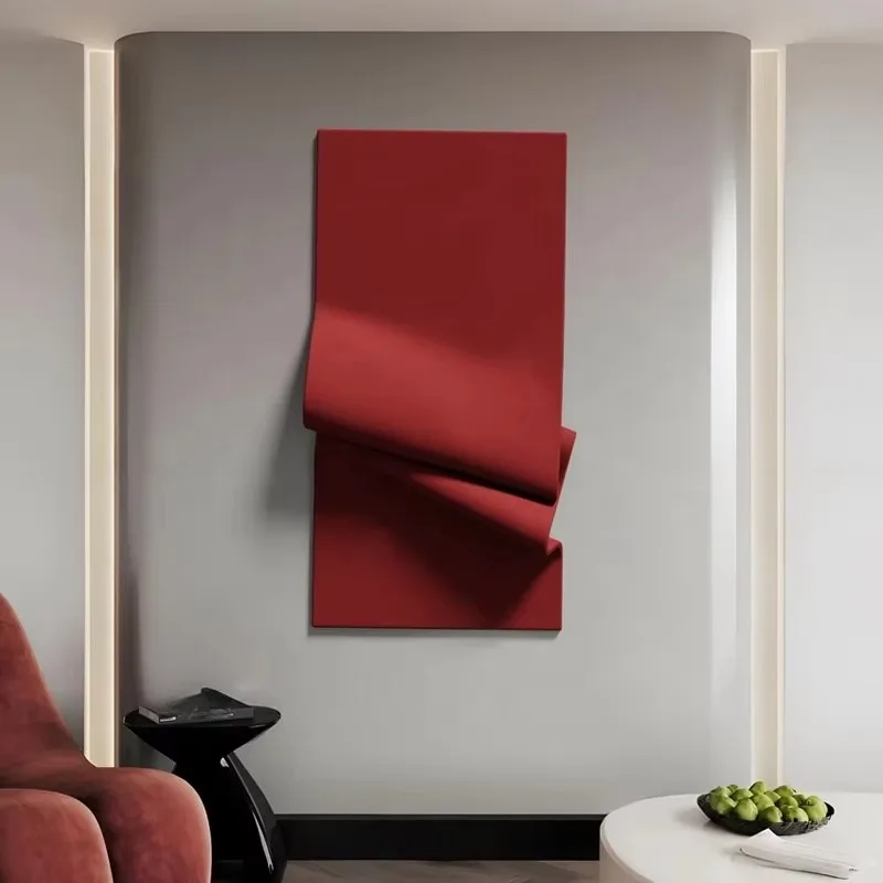 3D Metal Wall Sculpture Modern Folded Textured Metal Wall Art Handmade Wall Hanging Decor Custom Size For Home Hotel