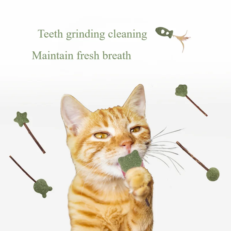 Lollipop Teeth Teeth Teeth Grinding Wood Tianliao Cat Peppermint Stick Feather Fun Pet Supplies