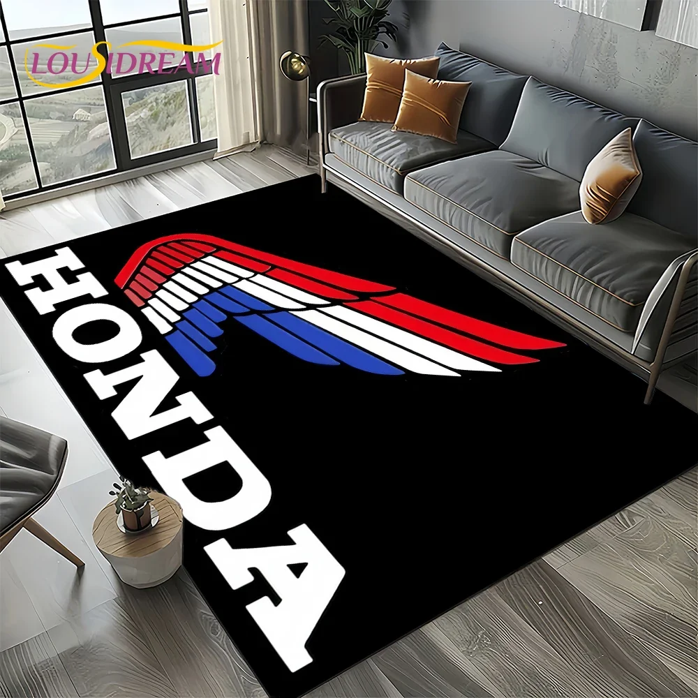 Racing Car H-HONDA HRC Motorcycle Carpet Rug for Living Room Bedroom Home Sofa Decoration,Kids Area Rug Non-slip Floor Mat Gift