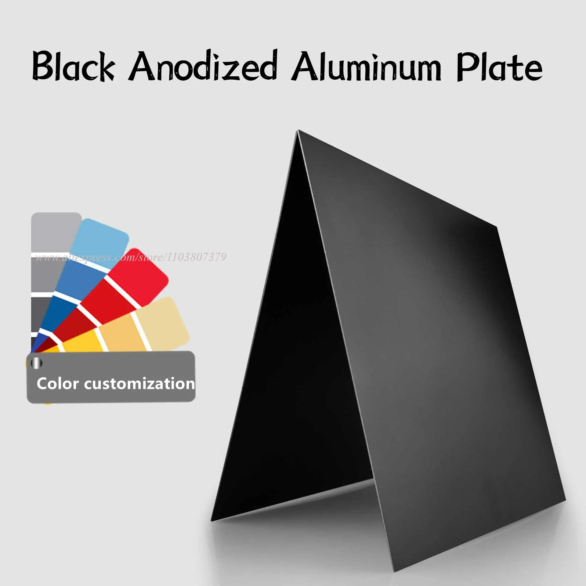 1 Piece Black Anodized Aluminum Plate Laser Engraving Parts Thickness 0.5/0.8/1.5/2mm 100x100mm 200x200mm 300x300mm