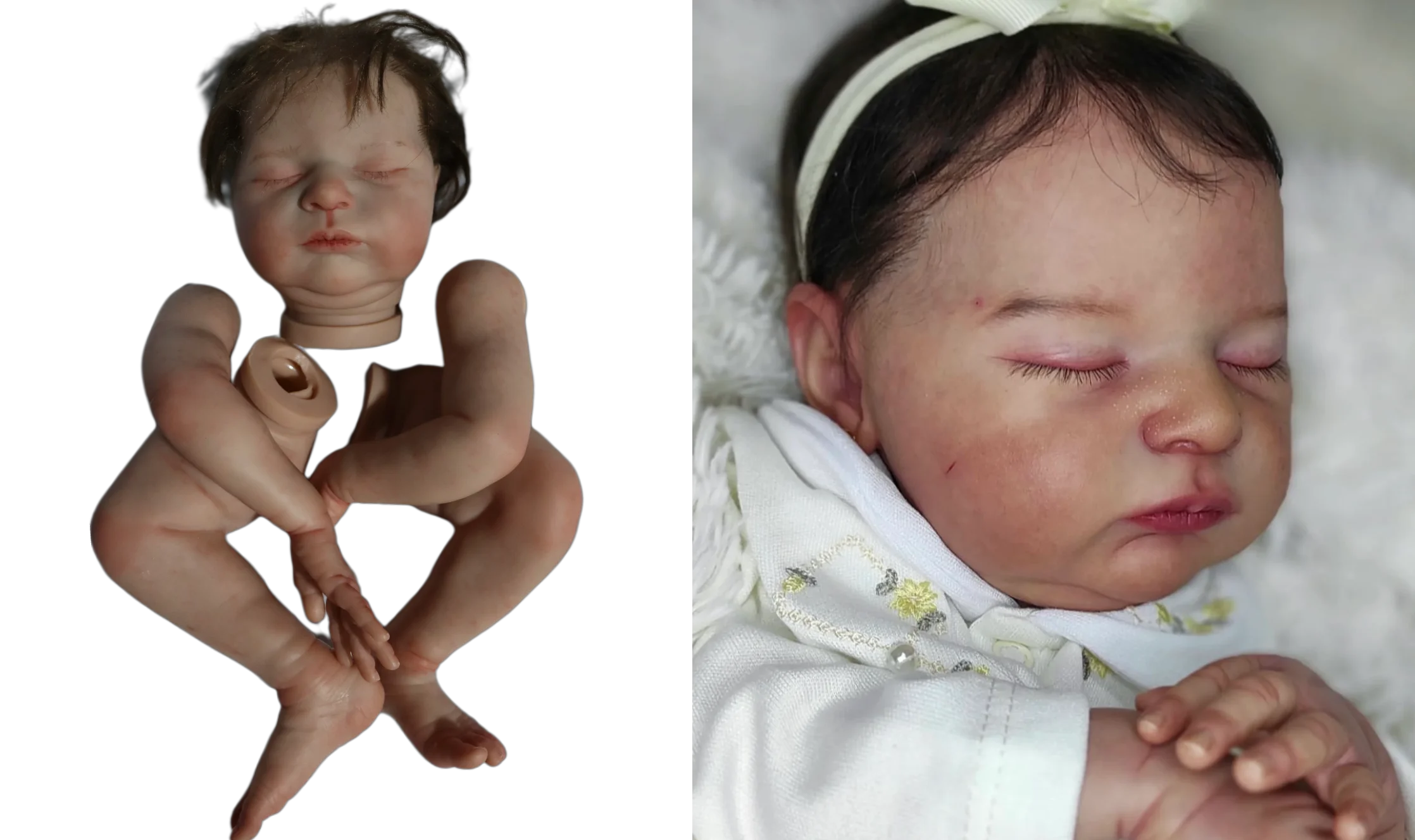 

FBBD 20.5 Reborn Baby Doll Laura By Bonnie Brown Painted Kit With Hand-Rooted Hair Unassembled Kits Dolls For Children