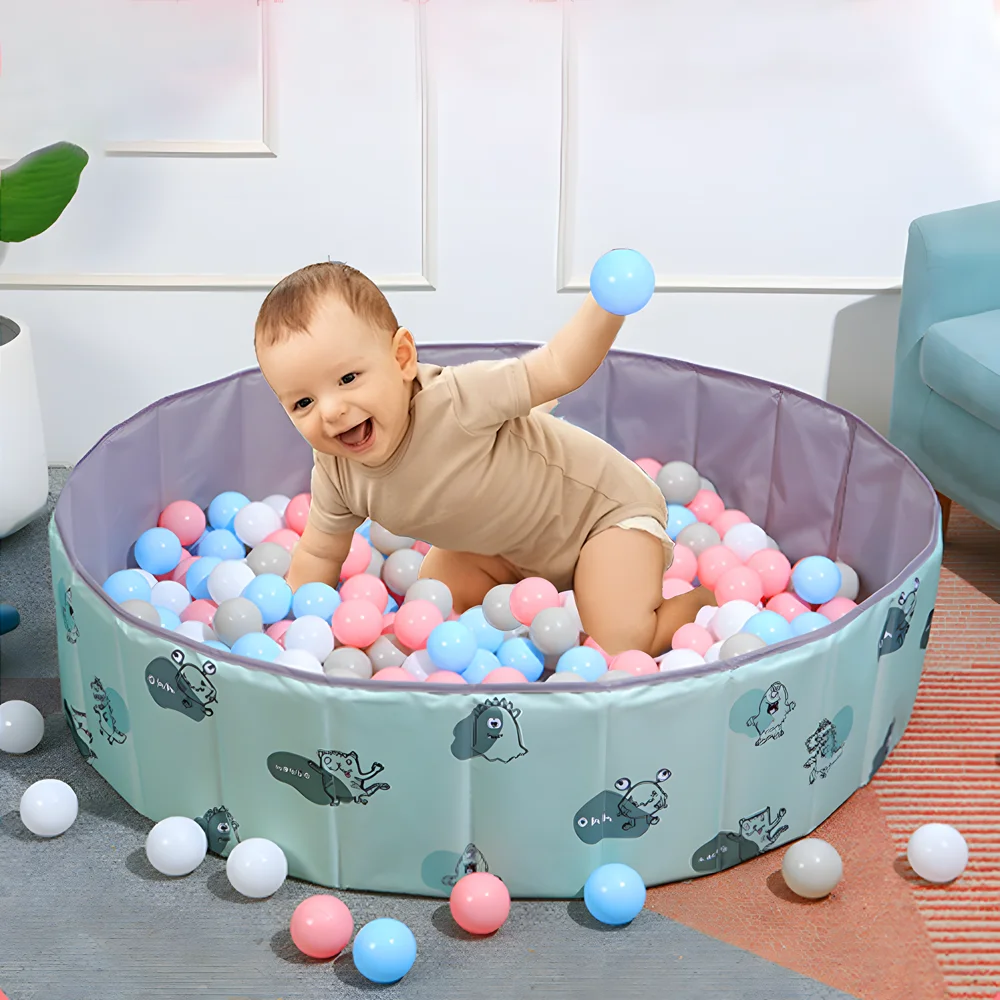 39.37Inch Cute Foldable Baby Playpen Outdoor Portable Children's Ball Pit Kid Tent Baby Ball Pit Pool with Storage Bag