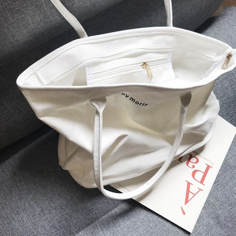 Women Canvas Tote Bag Fashion Korean Student Cotton Cloth Shopping Bag 2023 Casual Lady Shoulder Large Shopper Female Handbags