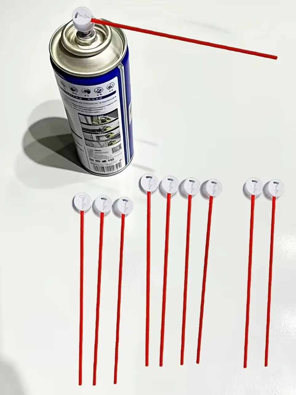 10 Stück Sprühfarben-Spitzendüsen, rote Düsen mit dünnem Rohr, passend für weibliche Sprühdosen, Nadelkappen-Sprühdüsen, Sprühfarben-Düsen