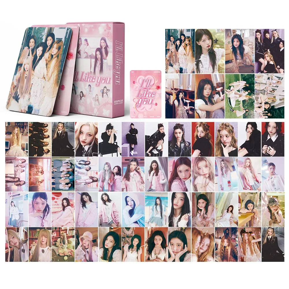 55Pcs ILLIT Idol Girl New Album ILL LIKE YOU HD Printd Lomo Cards YUNAH MINJU MOKA WONHEE IROHA Photocards Fans Gifts