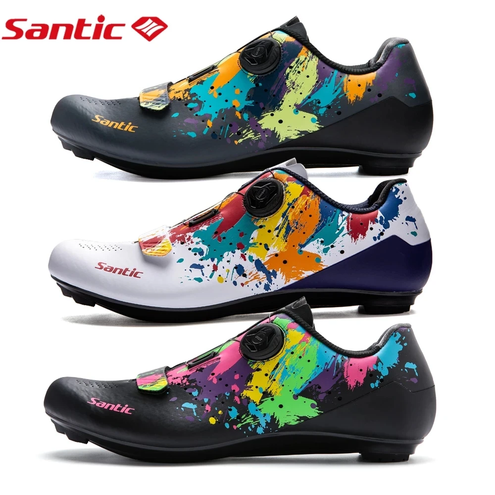 

Santic Cycling Shoes Bicycle Shoes Breathable Rotating Buckle Bicycle Road Shoes Lightweight Men Women Asian Size